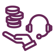 Symboler för pengar och service