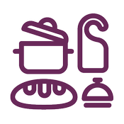 Symboler för hotell, restaurang och bageri